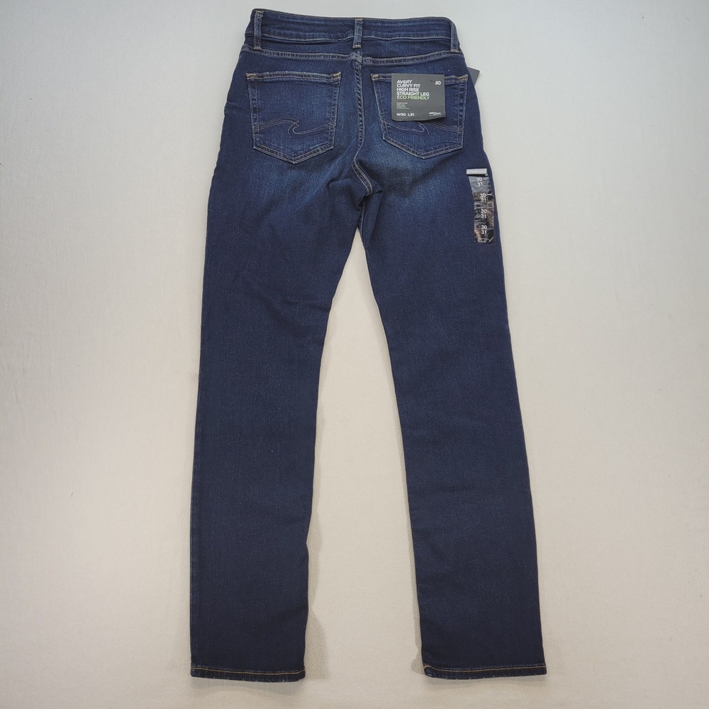 Silver Jeans Co. Avery Straight Leg Women 30 Indigo Eco Friendly High Rise Curvy - Picture 3 of 13